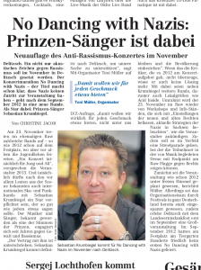 Sebastian Krumbiegel kommt für No Dancing with Nazis im November nach Delitzsch.